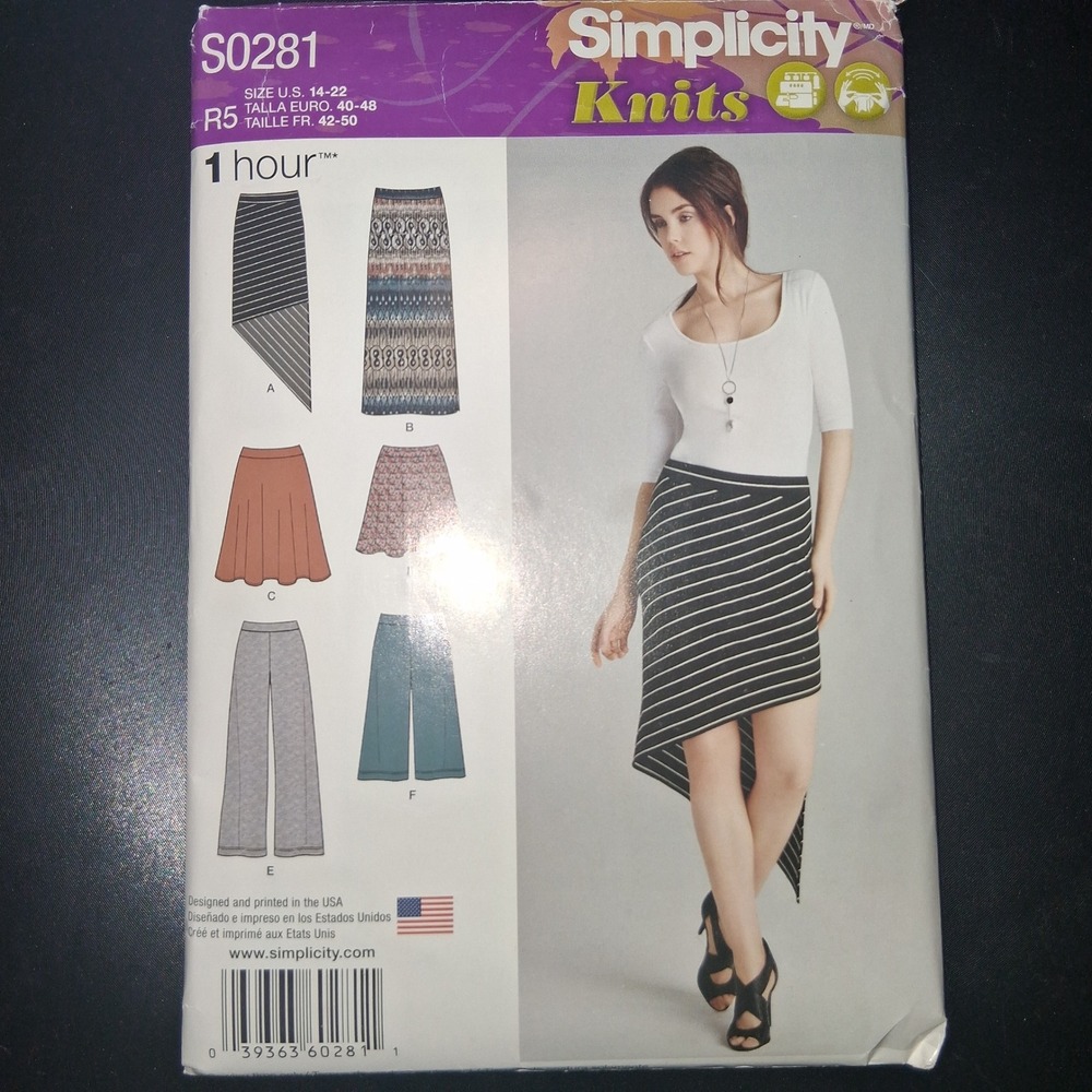 Simplicity Knits Sewing Pattern‎ S0281 Misses Skirt Pants 1 Hour Easy